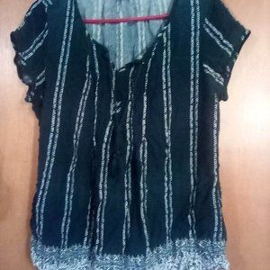 Large Blue and white striped blouse